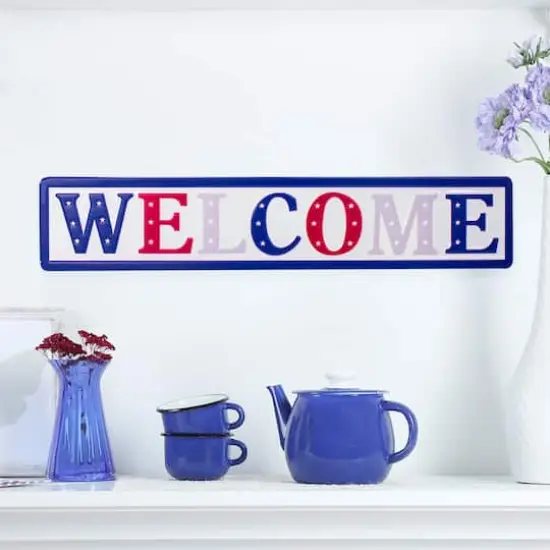 18" Metal Patriotic WELCOME Sign Wall D&eacute;cor {3}