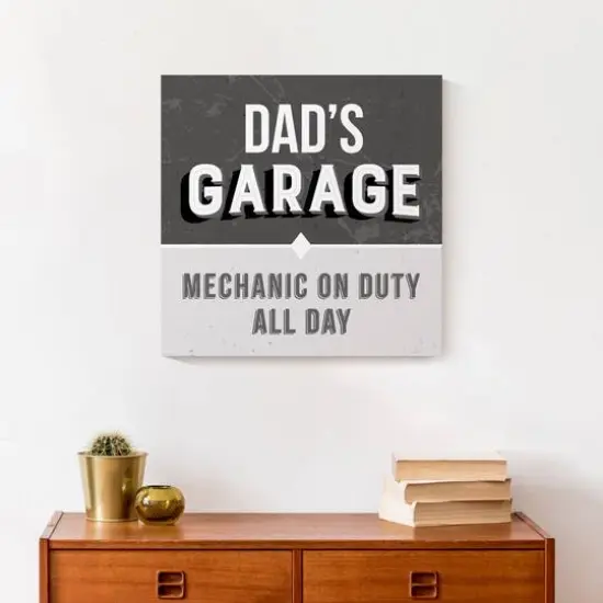 Garage Gray Dad Canvas Wall Art {5}