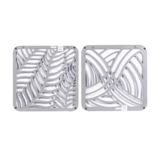 24" Gray Wood Eclectic Abstract Wall D&eacute;cor Set {7}