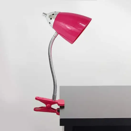 LimeLights 17.5" Flossy Flexible Gooseneck Clip Light Desk Lamp Pink {4}