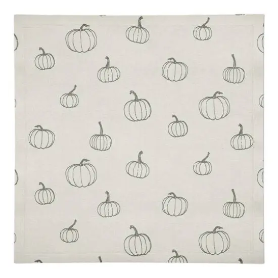 Gray Mini Pumpkin Pattern Cotton Twill Napkin {1}