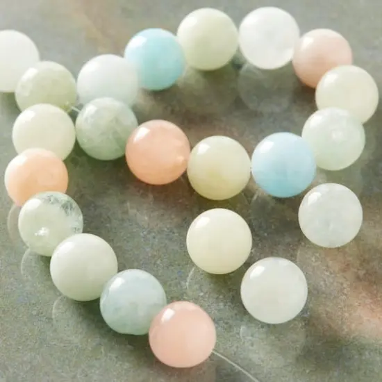 Multicolor Morganite Round Beads, 8mm by Bead Landing&trade; {3}