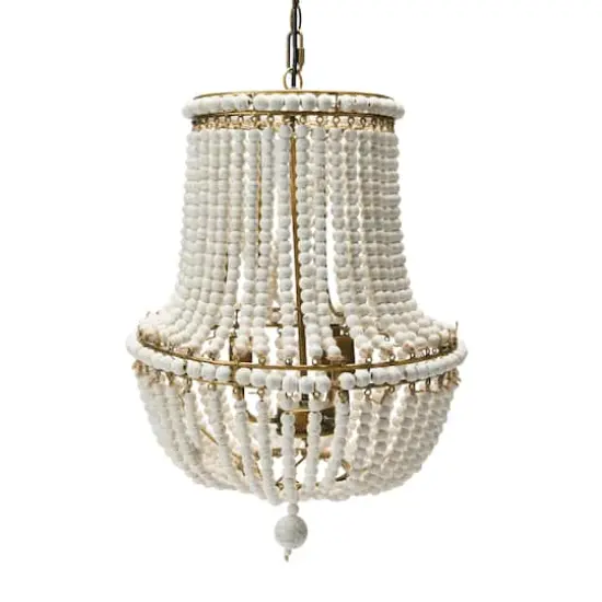 Hello Honey&reg; 21" Draped Wood Bead Chandelier {3}