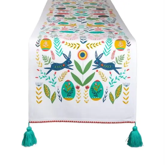 DII&reg; 72" Easter Folk Garden Embellished Table Runner {1}