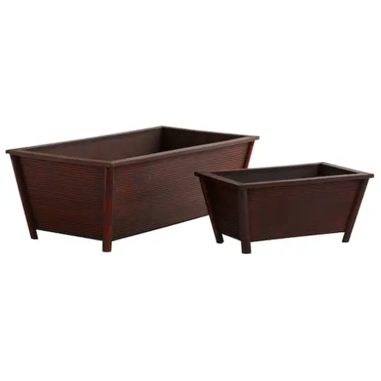 Brown Rectangle Planters, 2ct. {1}