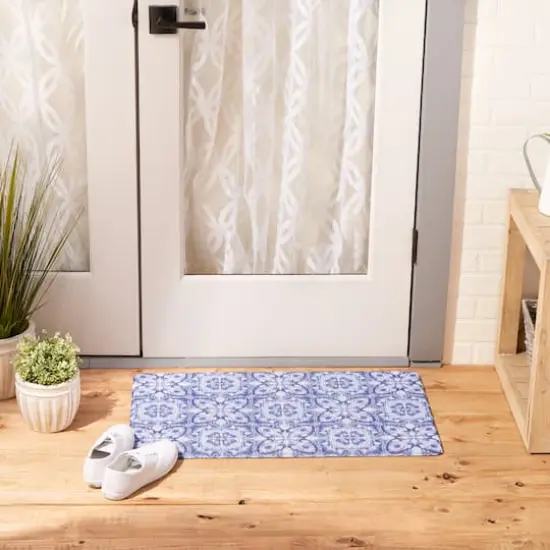 DII&reg; Blue Tile Tufted Mat {4}