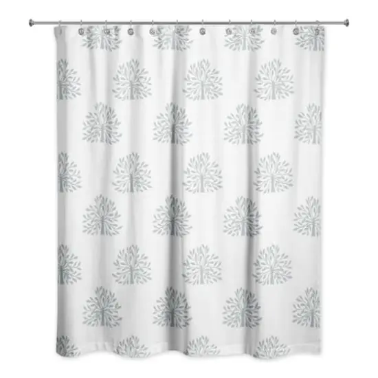 Blooming Bush Shower Curtain, 71" x 74" White {1}