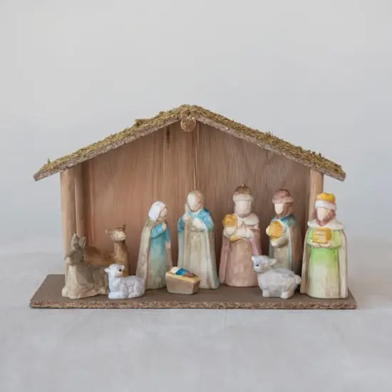 Hello Honey&reg; Multicolor Wood Cr&egrave;che with Nativity Scene {3}
