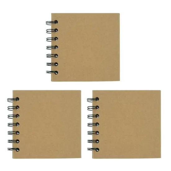 4" x 4" Spiral Bound Scrapbook Albums with Multicolor Pages, 3ct. by Recollections&trade; Kraft {1}