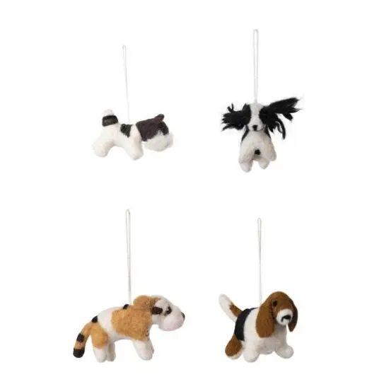 Hello Honey&reg; Handmade Wool Felt Dog Ornament Set {1}