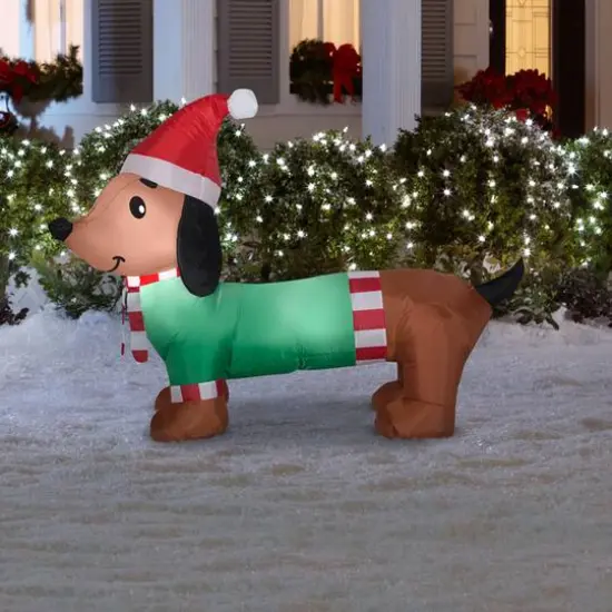 2.5ft. Airblown&reg; Inflatable Christmas Dachshund {4}
