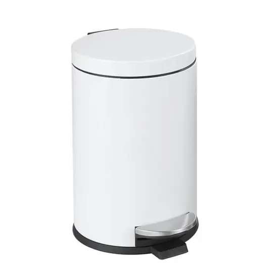 SunnyPoint Round Trash Can White {1}