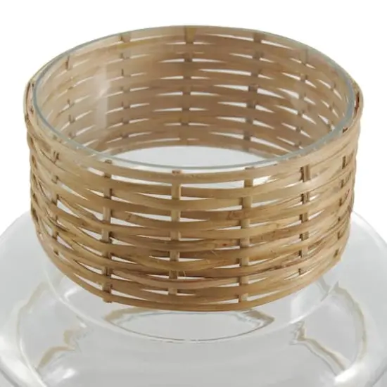 Clear Rattan Wrapped Glass Bubble Vase Set {5}