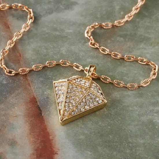 Gold Metal Diamond Pendant by Bead Landing&trade; {3}