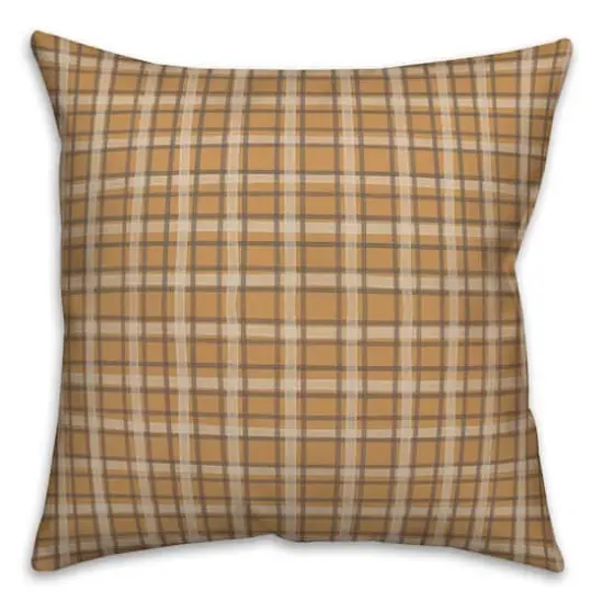 Orange Multi Plaid Throw Pillow {1}
