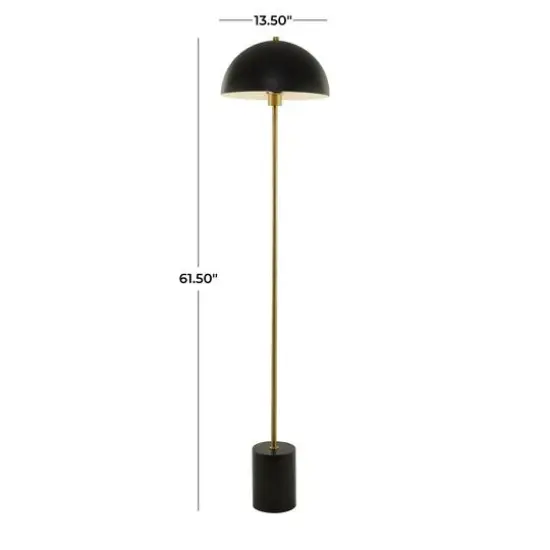 Black Metal Contemporary Floor Lamp, 14" x 14" x 62" {9}