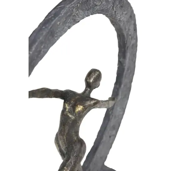 Grey Resin Modern Sculpture, Dancer 15" x 12" x 3" {9}