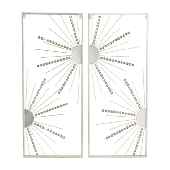 CosmoLiving by Cosmopolitan Gold Metal Half Moon Mirror Geometric Wall Decor with Gold Frame Set of 2 15", 36" {5}