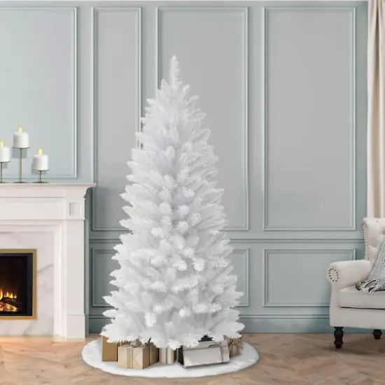 6ft. Unlit White Carson Artificial Pine Tree {3}