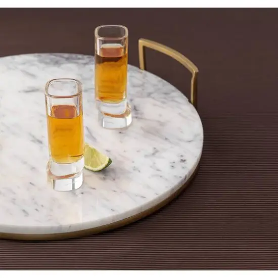 JoyJolt® 1.5oz. Aqua Vitae Square Off Base Shot Glasses, 4ct. {3}