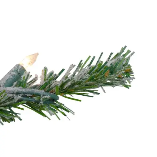 3ft. Pre-Lit Flocked Alpine Artificial Christmas Tree, Clear Lights {4}