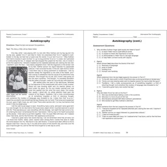 Mark Twain Reading Comprehension Workbook, Grade 7 {4}
