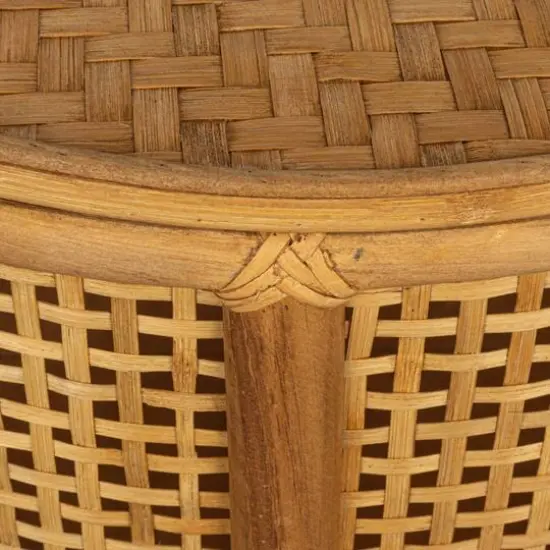 Hello Honey&reg; Round Bamboo & Rattan Accent Table Natural {9}
