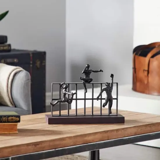 Black Metal Contemporary Sculpture, Climbing 10" x 14" x 9" {7}