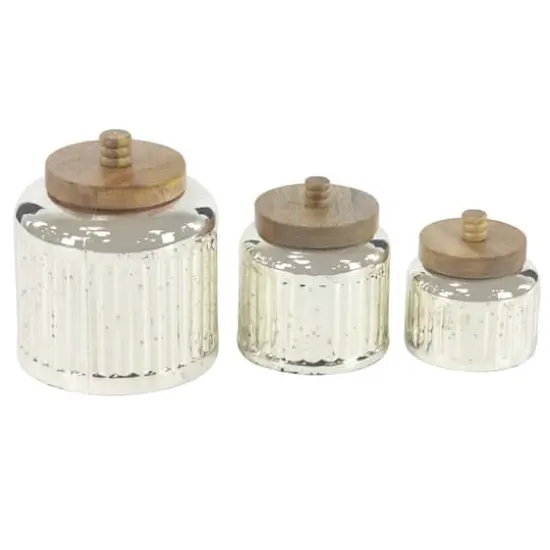 Silver Glass Farmhouse Decorative Jar Set {1}