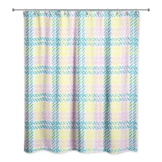 Plaid Shower Curtain White {1}