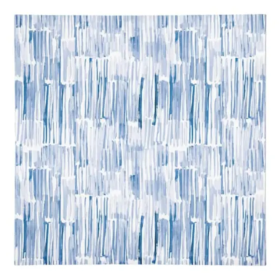 Blue Watercolor Hatch Pattern Cotton Twill Napkin {1}
