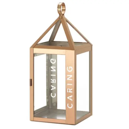 17.5" Large Rose Metal Caring Lantern {1}
