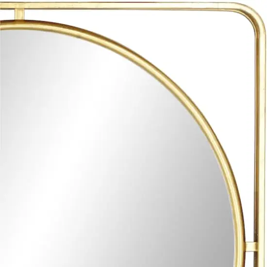 Gold Contemporary Metal Wall Mirror, 34" x 34" {5}