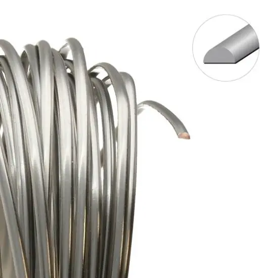 The Beadsmith&reg; Wire Elements&trade; 21 Gauge Tarnish Resistant Half Round Soft Temper Wire, 4yd. Titanium {5}