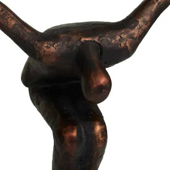 Bronze People Sculpture with Silver Ball Stand Set {5}