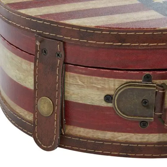Traditional Wooden American Flag Decorative Box Set {3}