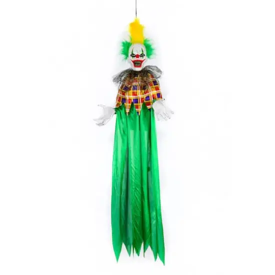 39" Halloween Sound Activated Hanging Animated Clown {1}
