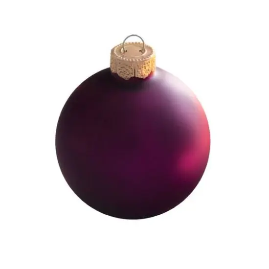 Whitehurst 4 Pack 4.75" Matte Ball Glass Ornaments Soft Grape {1}