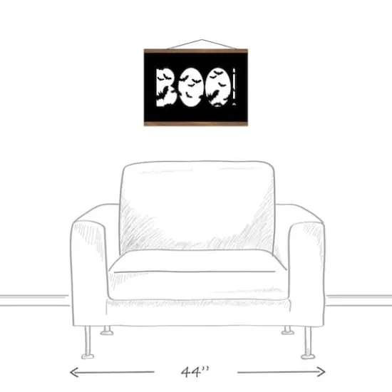 Boo Bats 12" x 18" Teak Hanging Canvas {4}