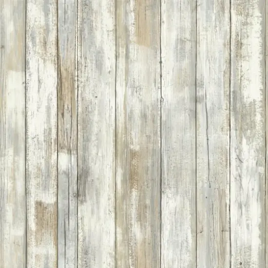 RoomMates Distressed Wood Tan Peel & Stick Wallpaper {1}
