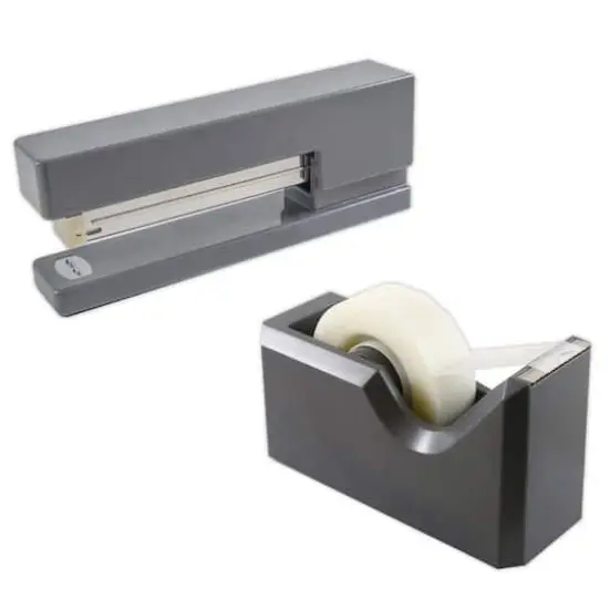 JAM Paper Stapler & Tape Dispenser Set Gray {1}