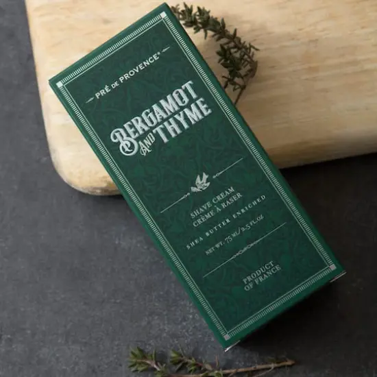 European Soaps Bergamot & Thyme Men's Shave Cream with Shea, 75mL {4}