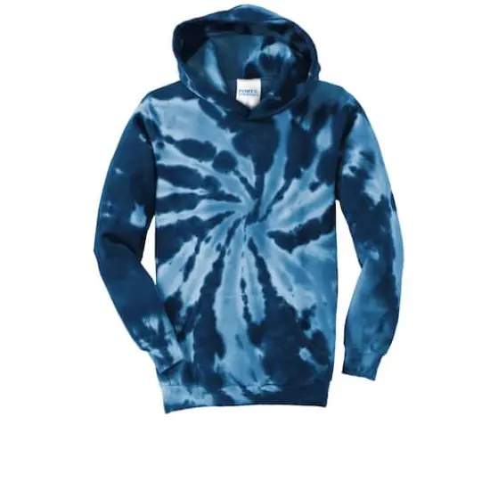 Port & Company&reg; Youth Tie-Dye Pullover Hooded Sweatshirt Navy {1}