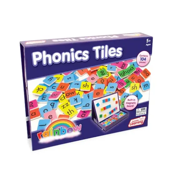 Junior Learning&reg; Rainbow Phonics Tiles with Built-In Magnetic Board Educational Learning Set {3}