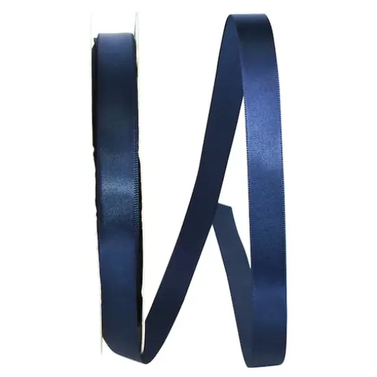 JAM Paper 5/8" x 100yd. Satin Single Face Ribbon Navy {1}