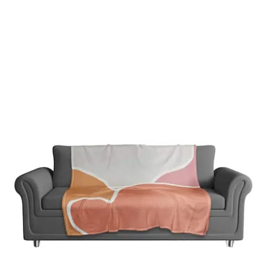 Blush Abstract 50" x 60" Coral Fleece Blanket {4}