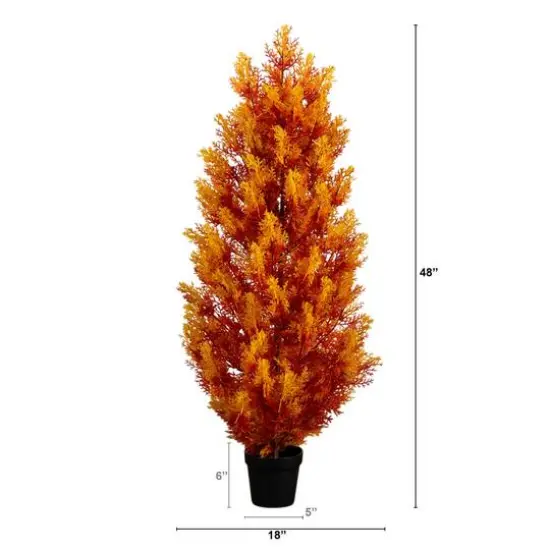 4ft. UV Resistant Autumn Artificial Fall Cedar Tree (Indoor/Outdoor) {3}
