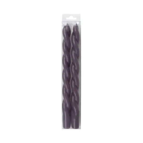 10" Unscented Twist Taper Candles, 2ct. by Ashland® Purple {1}