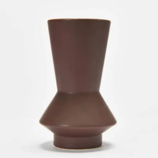 Hello Honey&reg; 8" Eggplant Hourglass Shaped Stoneware Vase {5}