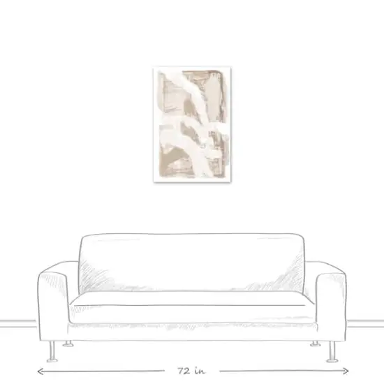 Cream Painterly Abstract Canvas Wall Art {6}